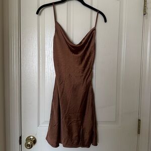 Princess Polly • Cowl Neck, Spaghetti Strap, Tie Back, Mini Dress